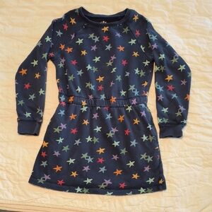 Primary Kids Sweatshirt Dress - Rainbow Stars (8-9)